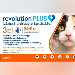 NWT Revolution Plus for cats 5.6-11 pounds